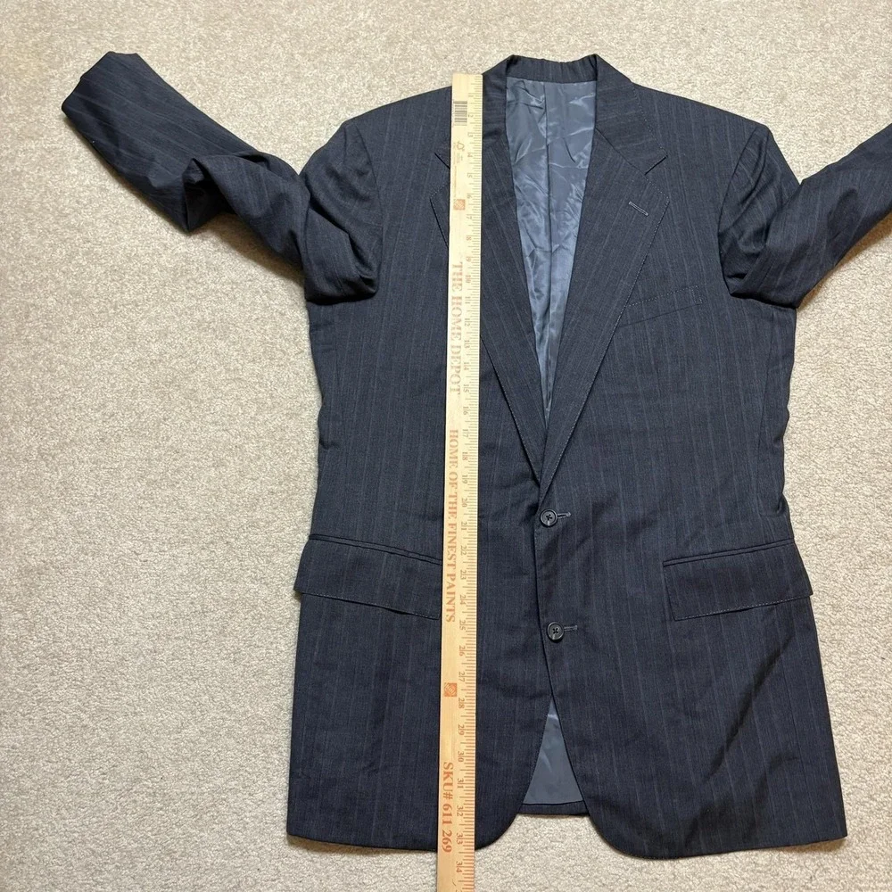 Vtg Polo By Ralph Lauren Blazer Mens 42 Gray Wool Pinstripe Suit Jacket 80s
